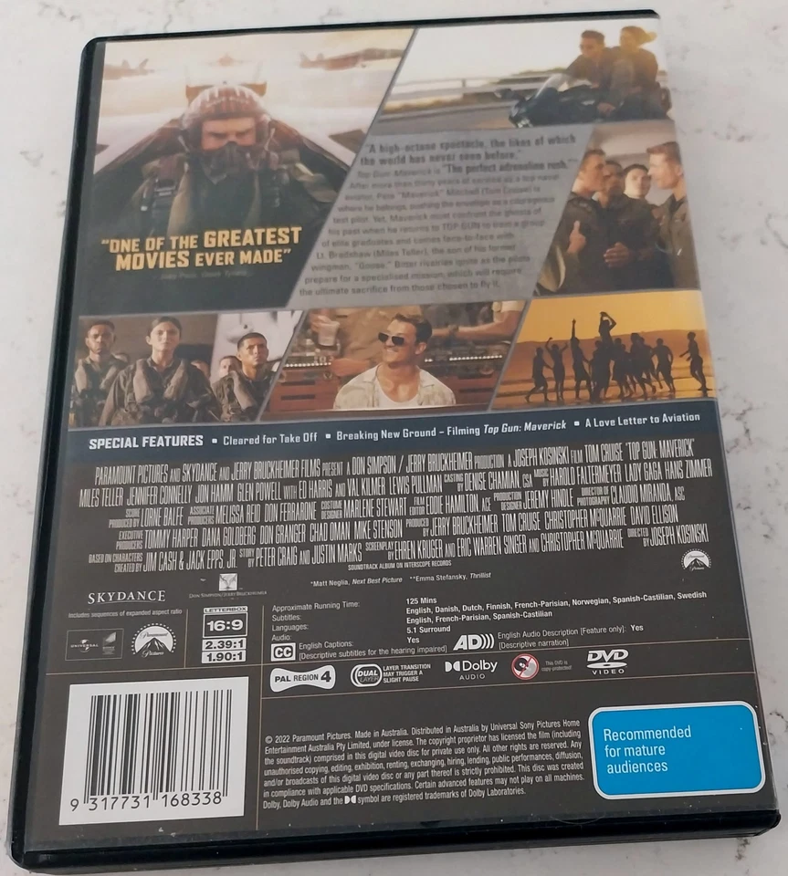 Top Gun Maverick DVD Movie Tom Cruise VGC Blockbuster Sequel Action Movie - image 2 of 2