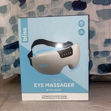 Bliss Eye Massager w/ Heat White Color Spa To Go 22 Magnets for Relaxation