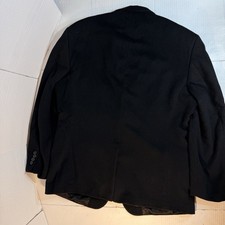Men  s 46L Black 100 Camel Hair Blazer Sport Coat Classic 2-Button Long Parisian