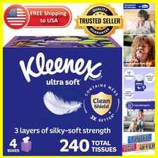 Allergen Approved Ultra Soft Facial Tissues - 240 Total in 4 Elegant Cube Boxes