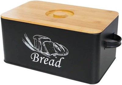 Bread Box with 3pcs Jars Coffee Sr Tea for Kitchen Counter