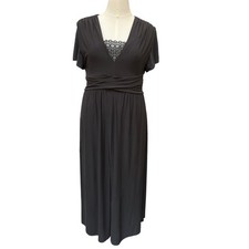BHLDN Mendoza Jersey Knit Maxi Dress Women's Size 16 Black