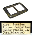 Spotsylvania Co. Civil War Relic Buckle Dug Confederate Winter Camp Site 1974