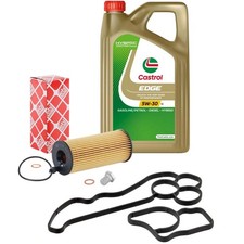 FEBI Ölfilter Schraube + 5L CASTROL EDGE 5W30 LL für BMW MINI 2.0D