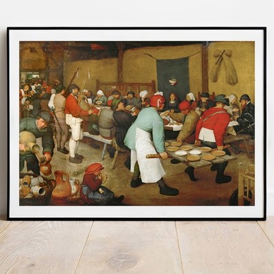 Brueghel Das Hochzeitsfest Fine Art Giclée-Druck Poster Wandbild berühmte Kunst