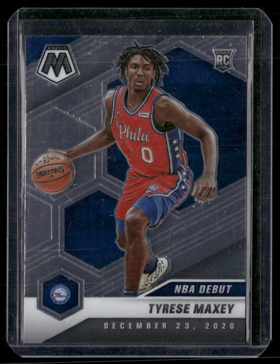2020-21 Panini Mosaic #263 Tyrese Maxey Mosaic Fast Break Silver
