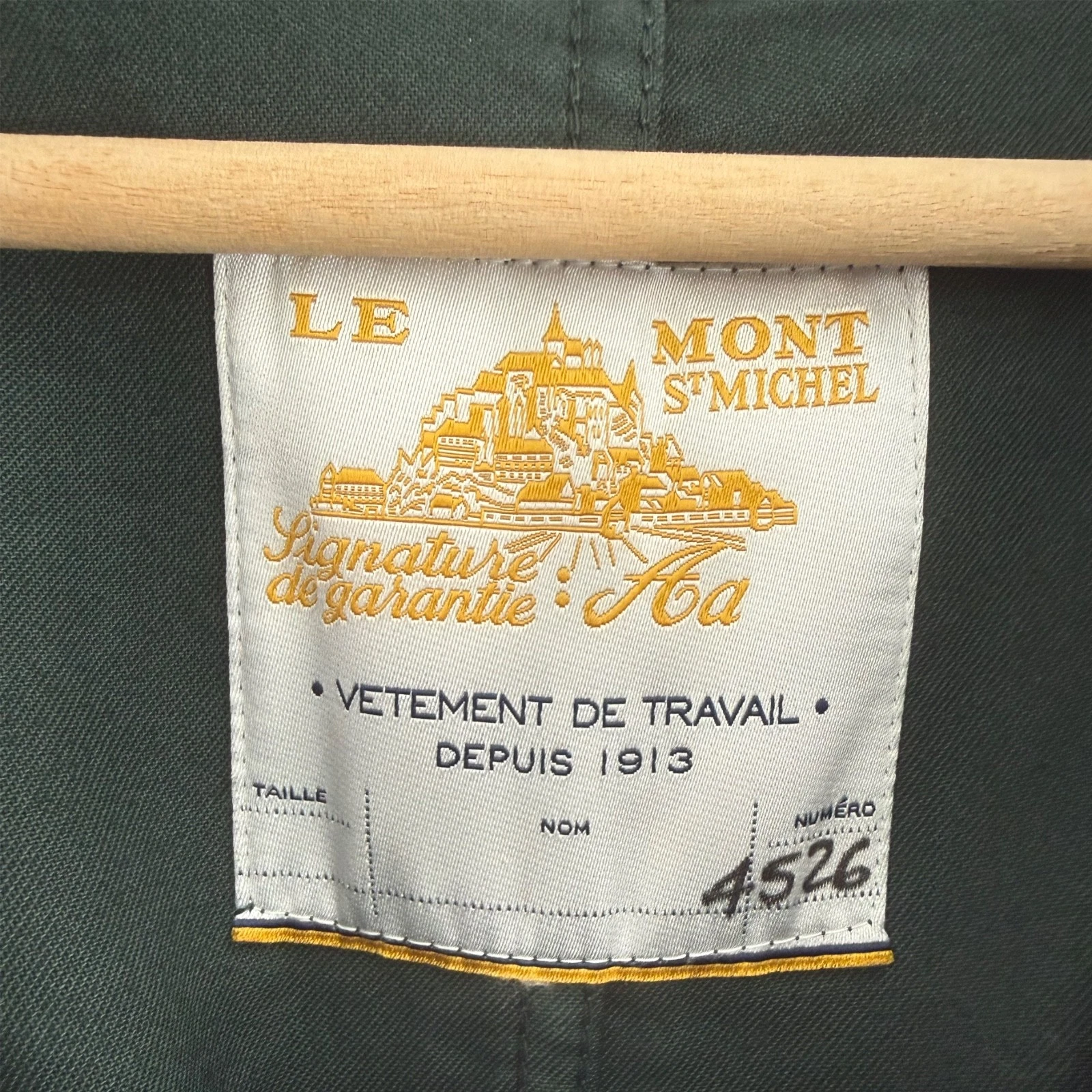 NWT Le Mont St Michel French Work Jacket XL Forest Green Moleskin Chore Coat - product detail image 4