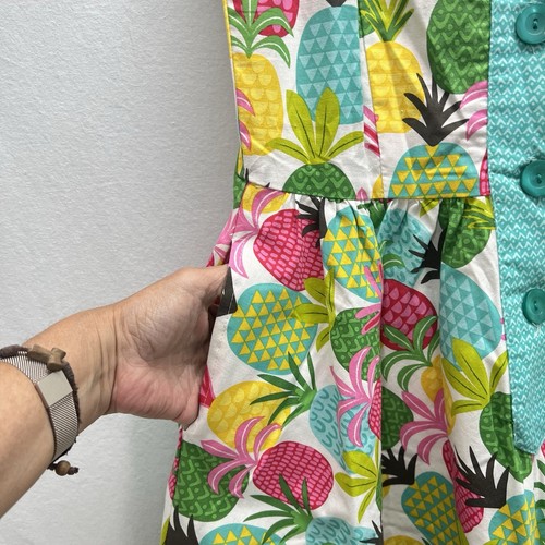 Retrolicious Pin Up Dress Size Large Pineapple Rockability Button Front Pockets - Picture 4 of 10
