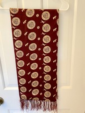 Genuine Chinese Long Silk Scarf . Never Worn. Double Happiness Graphic