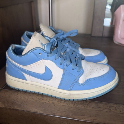 Jordan Air Jordan 1 Low UNC University Blue/White Leather Lace-Up AO9944-441
