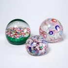 Vtg Murano Multicolored Tutti Frutti End Of Day Art Glass Paperweights 3-Pc Lot