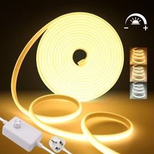 Dimmable Neon COB LED Strip Lights 220V Flexible Tape Rope Light IP67 Waterproof
