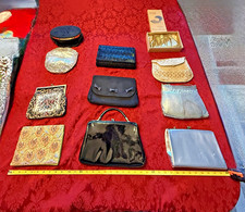 Lot of 11 Fancy little formal VINTAGE purses  Clutches some beaded  sequins