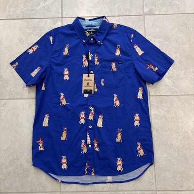 Chubbies Shirt Men s Large Button Down The I Let The Dogs Out Short Sleeve NWT