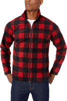 Amazon Essentials Herren Fleecejacke Durchgehender ReißVerschluss Rot Schwarz L
