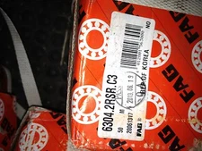 FAG 6304.2RSR.C3 Ball Bearing Sealed, Both Sides, Deep Groove ! NEW !    