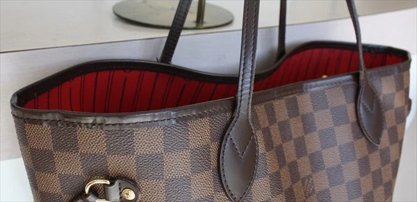 LOUIS VUITTON Neverfull MM Damier Ebene Tote Bag Brown