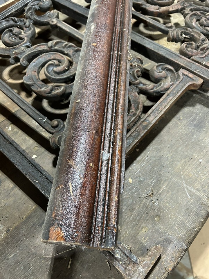 Antique Railing Cast Iron Newel Posts, Frame, Panels Architectural ...