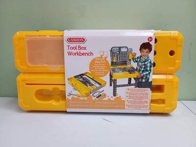 Casdon Werkzeugkoffer Werkbank Kinder 2-in-1 Werkzeugkoffer & Werkbank