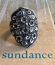 NWT Sundance Catalog Silver Flower “Warrior For Love Ring” Size 7 $148