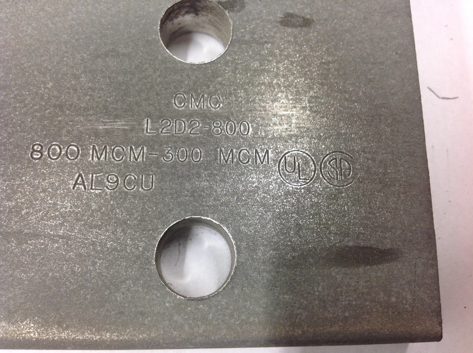 CMC L2D2-800, 800-300 MCM 2- Terminal Conductor Doble Clasificación Conn. Montaje de 2 orificios. lote #1 Foto 2 de 4