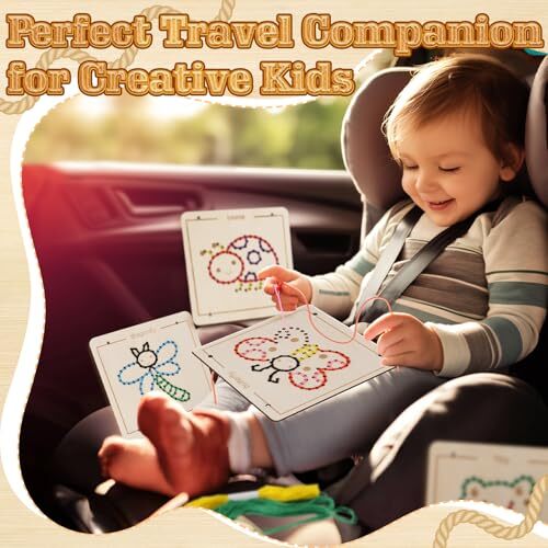 Montessori Wooden Lacing Toys for 1 2 3 4 Year Olds Toddlers, Early