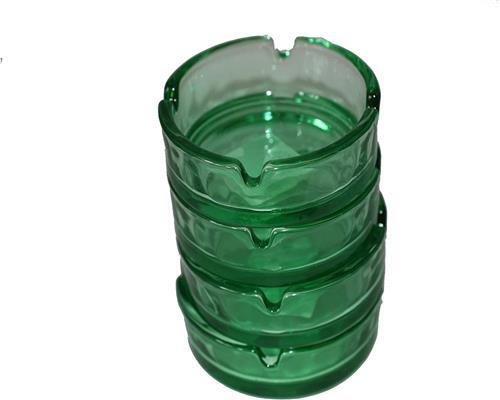 4 Stück Glasaschenbecher Glas Aschenbecher Ø 10,5 cm Rund Stapelbar - Bild 1 von 4