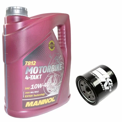 Aceite de Motor Filtro KN138 Kit 10W40 4 Litro para Cagiva Raptor Kawasaki Sachs - Imagen 1 de 4