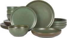 Gibson Elite Beckett Stoneware Matte Reactive Glaze 16 Piece (Service for 4)