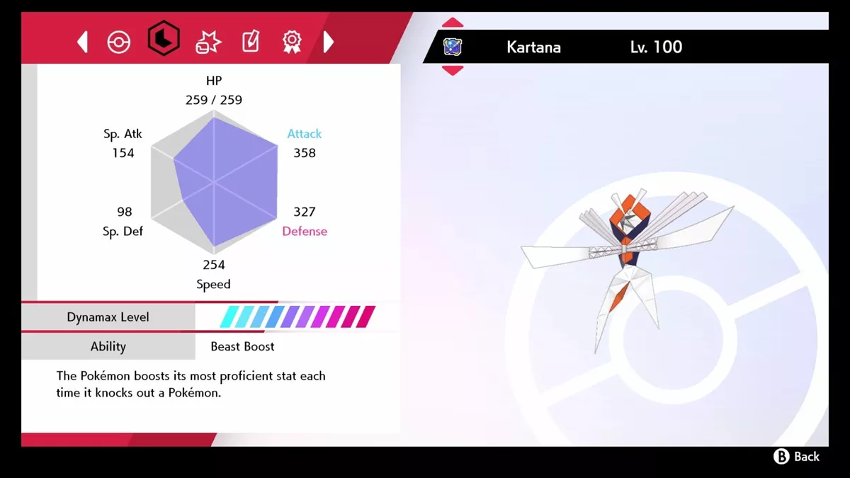 Pokemon Sword and Shield- ✨Ultra Shiny✨ 6IV Kartana FAST D Ultra