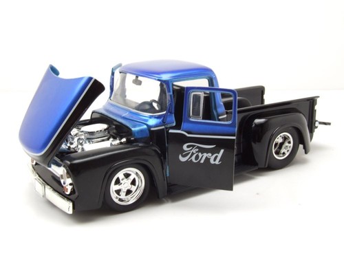 Ford F-100 Pro Stock Pick-Up 1956 Negro Azul Coche a Escala 1:24 Jada Toys - Imagen 4 de 9