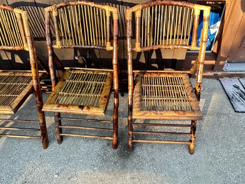 2 Vintage Bamboo and Rattan Folding Chairs, 1970’s Video Details - Picture 8 of 17