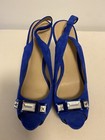 NEW ZARA PARTY COCKTAIL SLINGBACK SHOES WITH RHINESTONE DETAIL IN BLUE - Size 7 — photo 1
