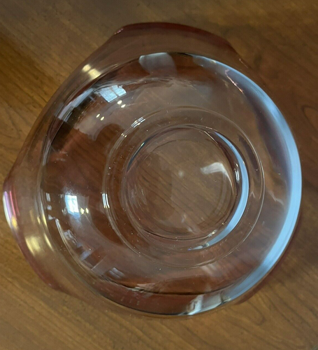 Modern Amethyst Ombre Clear Glass Ruffled Bowl Large Mid Century VTG - Picture 7 of 10