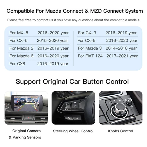 For Mazda 3 6 2 Mazda CX3 CX5 CX9 MX-5 Apple CarPlay Android Auto Retrofit Kit - Picture 10 of 11
