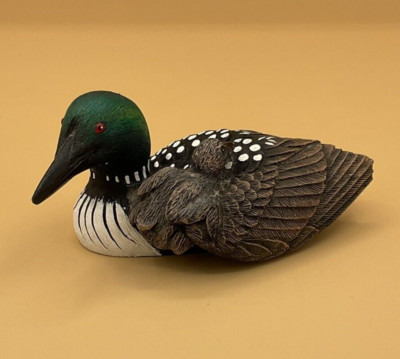 HERITAGE ARTISTS J.B. Garton Hand Crafted Loon With Chick Miniature NICE