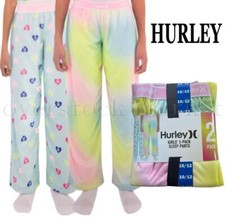 NEW GIRLS HURLEY 2 PACK FLEECE SLEEP PANTS SO SOFT VARIETY 