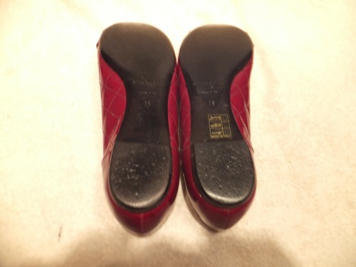 Burberry Dark Red Quilted Patent Leather Flats Sz.36 M/B Made In Italy - Picture 8 of 10