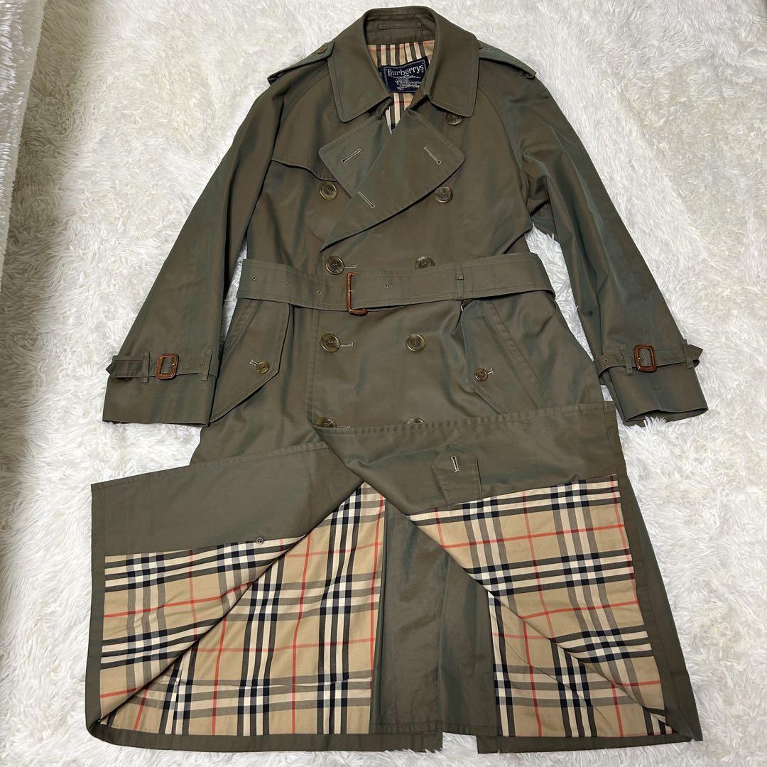 Burberry Vintage Iridescent Nova Check Trench Coat Long M/L With Belt