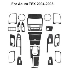 27pcs Carbon Fiber Full Interior Kit Cover Trim Sticker For Acura Tsx 2004-2008
