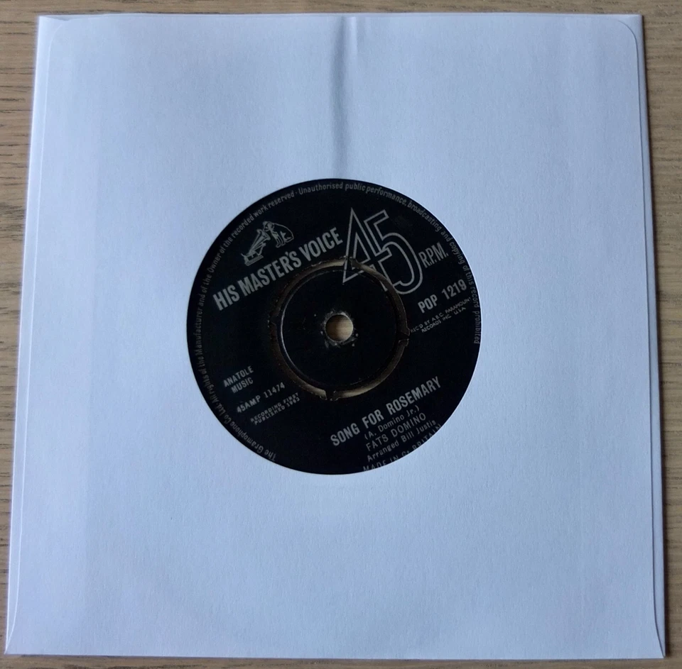 FATS DOMINO RED SAILS IN THE SUNSET 7" HMV (1963) VG+ ROCK N ROLL ENGLAND - Image 3 of 3