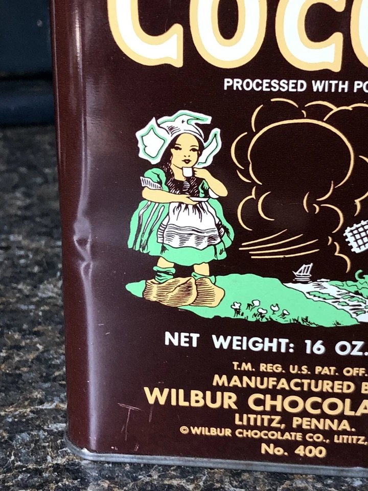 VINTAGE WILBUR CHOCOLATE CO LITITZ,PA IDEAL DUTCH PROCESS COCOA 16 oz TIN NO 400 - Image 4 of 4