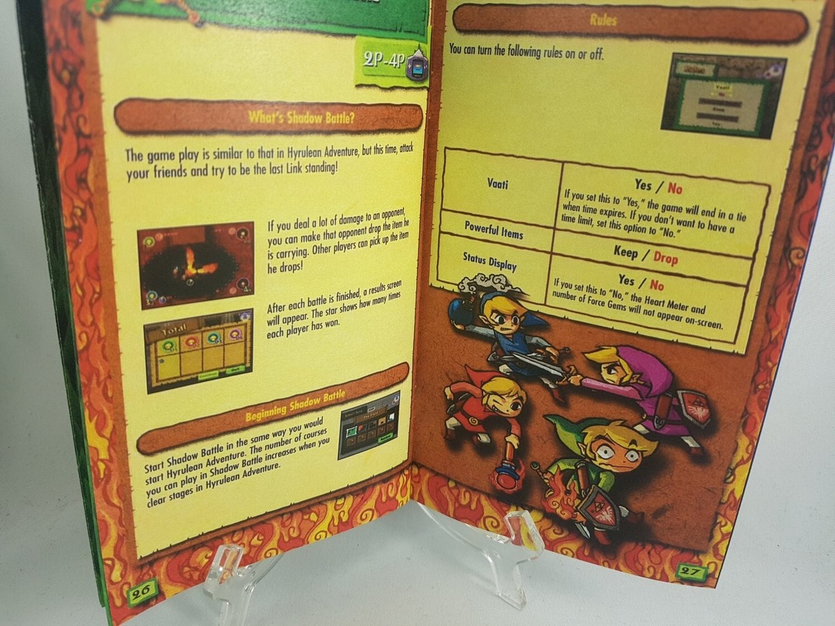 MANUAL - ZELDA FOUR SWORDS ADVENTURE Gamecube 'Replacement