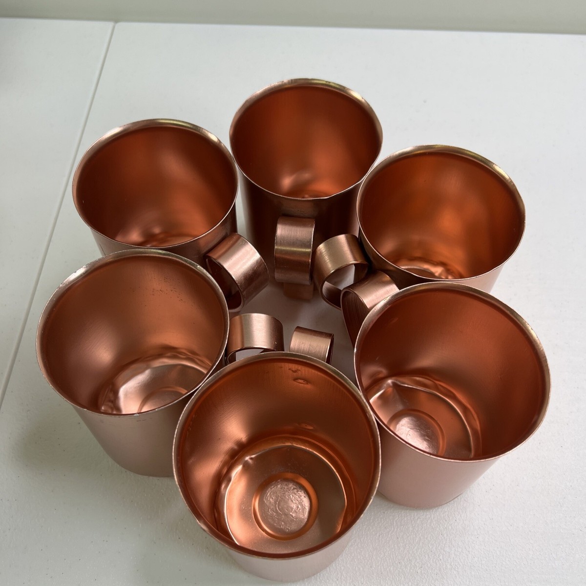 6 Color Craft Mugs, Anodized Aluminum, Copper Color, 4” Cup