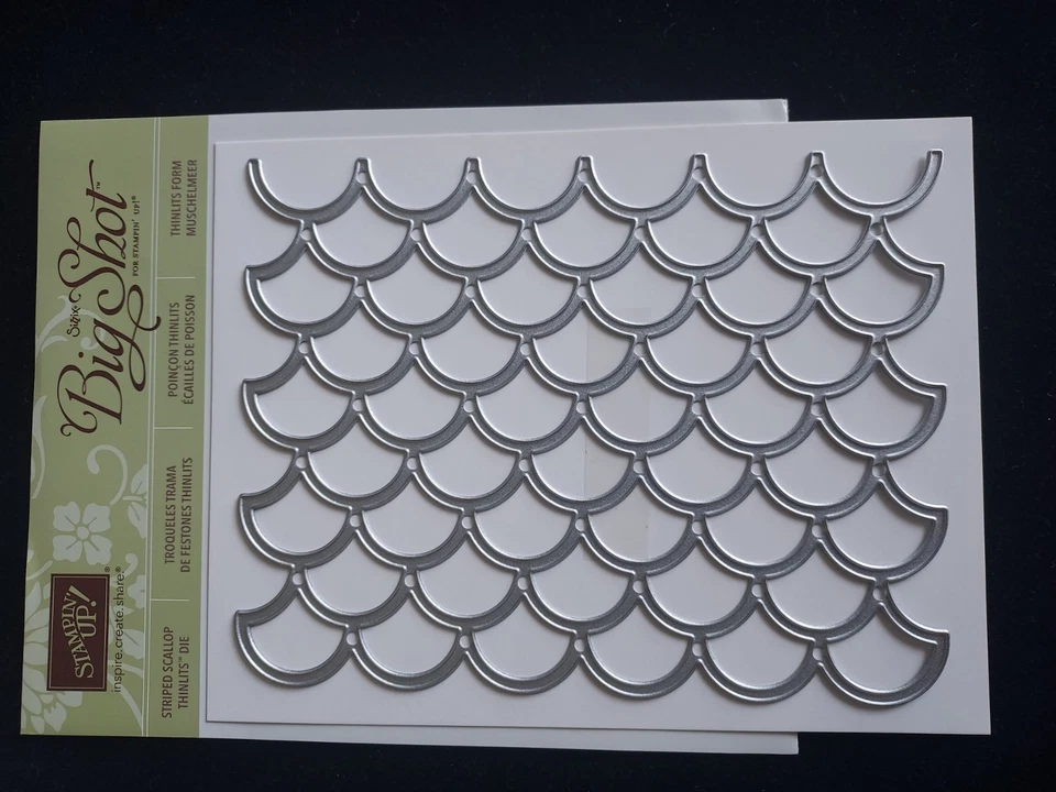 Stampin' Up! STRIPED SCALLOP (1) Thinlits Dies- New/Retired-Scallops/Waves+++ - Image 2 of 3