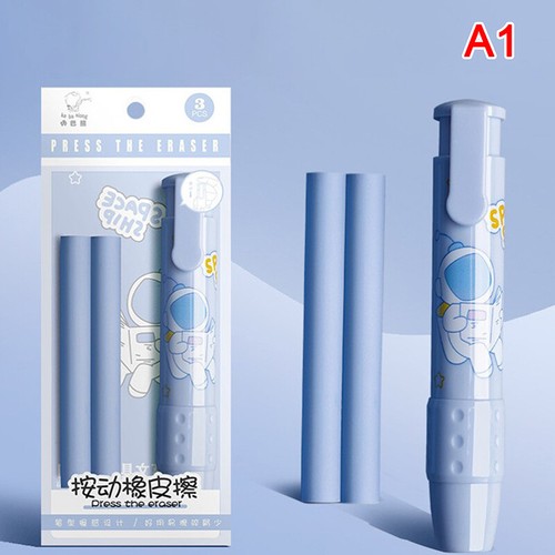 pressing cartoon pencil eraser Pen type cute eraser Replaceable rubber core - Photo 13/20