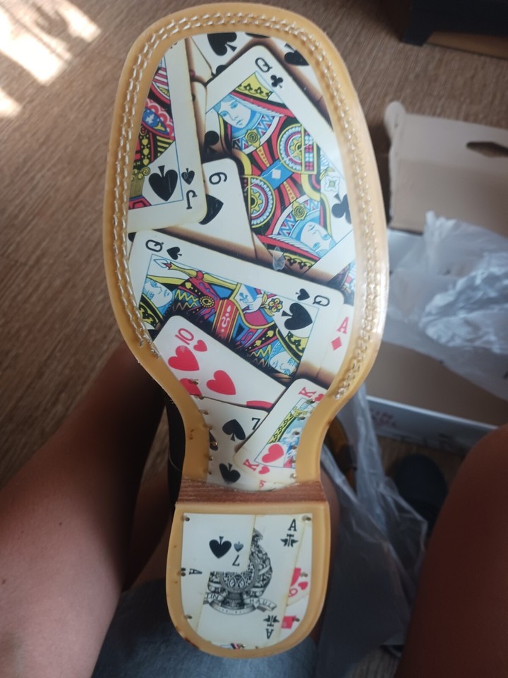 Tin Haul Mens Brown Leather The Gambler Cowboy Boots eBay