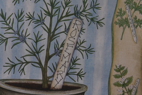 Rosemary Potted Thyme Spices 11x14" Bernard 2000 Betterley Print USA NEW - Picture 2 of 3