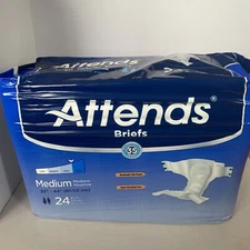 Attends Classic Adult Incontinence Unisex Briefs SZ Med Heavy Absorbency 24 Ct