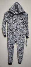 Cat Jack Boys Size 6/7 Hooded 1 Piece Pajamas Zip-Up Long-Sleeve